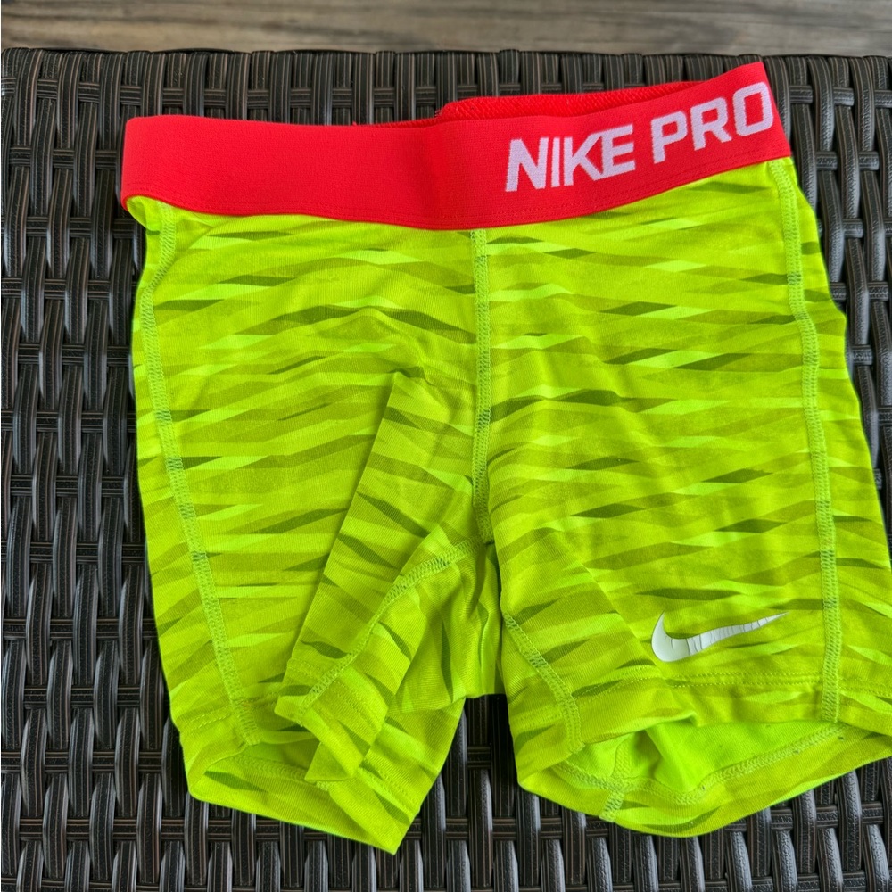 Nike Pro Neon Green Compression Shorts